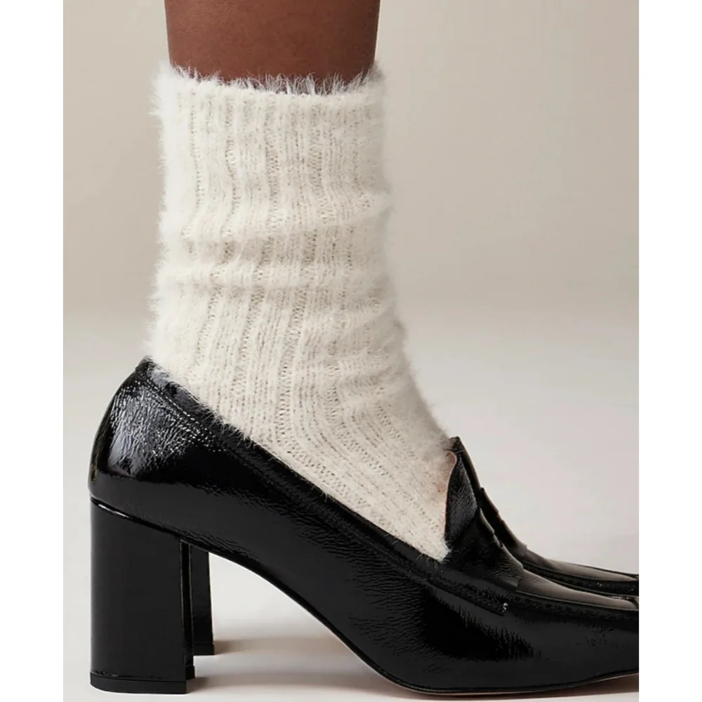 J.Crew Fuzzy Lurex® metallic threads trouser socks